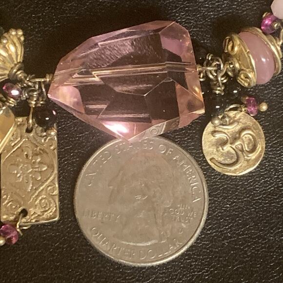 Schaef Designs Charm Bracelet Gold Vermeil, Black Onyx, Crystals & Rose Quartz - Picture 10 of 10